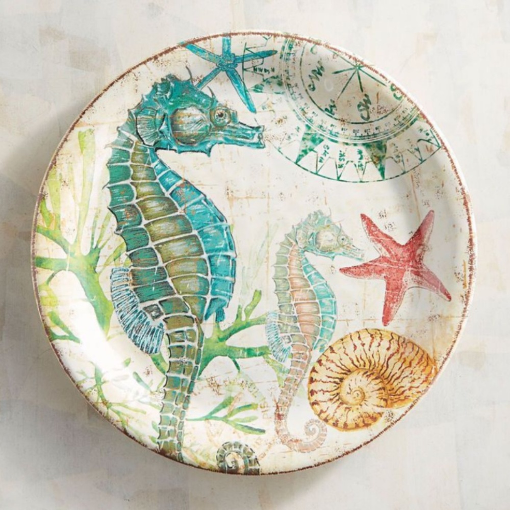 Seahorse Melamine Salad Plate - Picture 2 of 3